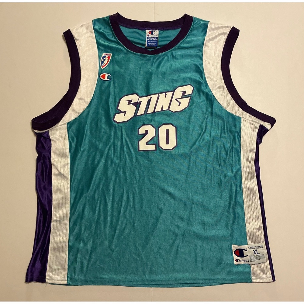 VTG 90s Charlotte Sting Champion WNBA Kelly‎ McCarty 20 Jersey Teal Mens XL